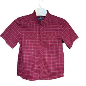 Flatwoods Threads Large (L) NWT Red Plaid Short Sleeve Shirt Mens